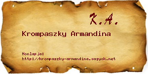 Krompaszky Armandina névjegykártya